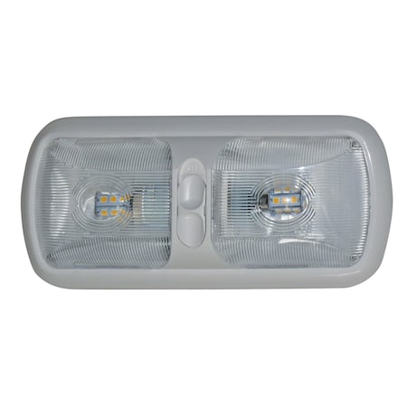 Valterra EUROSTYLE DBL DOME LIGHT LED BRIGHT WHT 500K 430 LUMENS DG72406VP